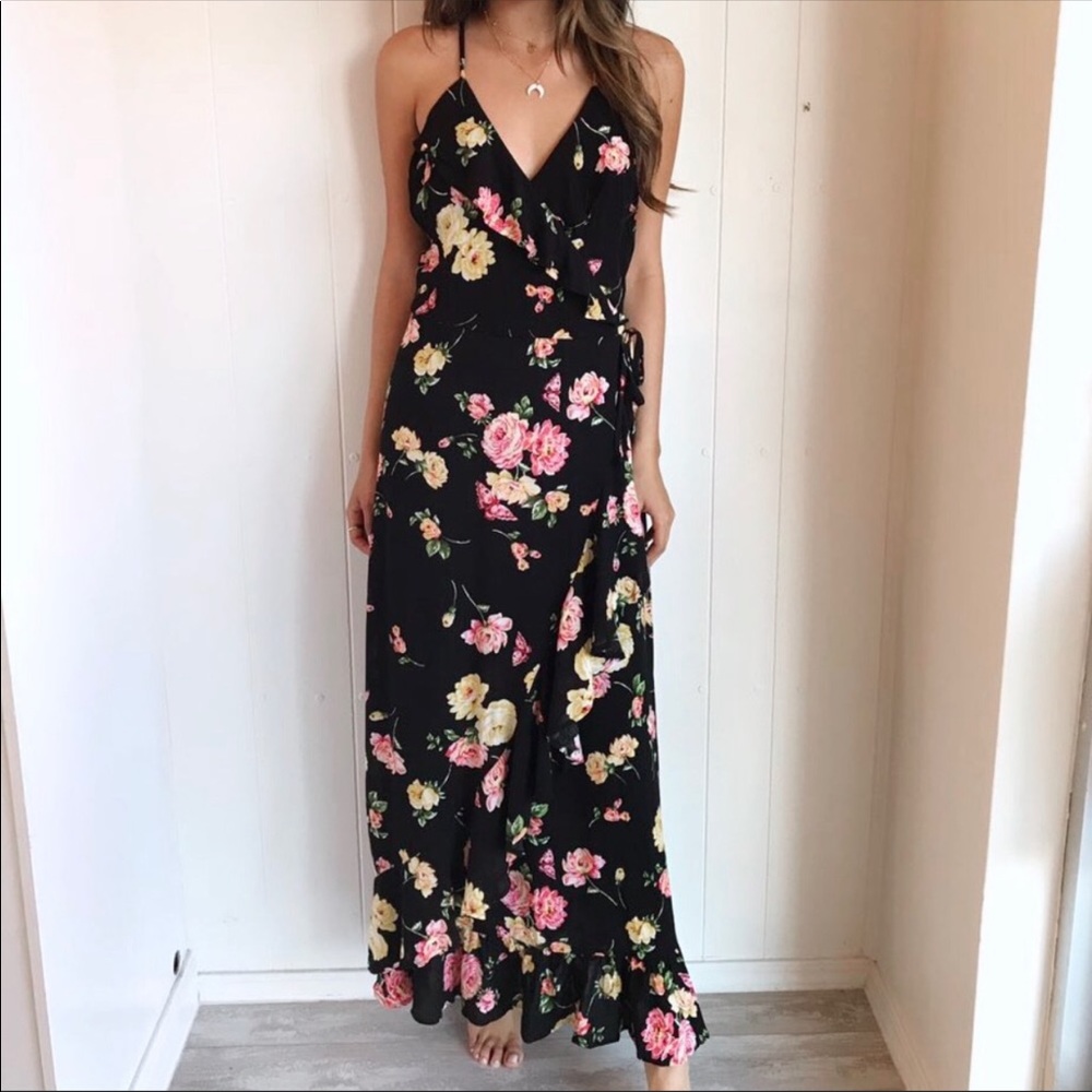 Love, Fire | Maxi Floral Wrap dress | M